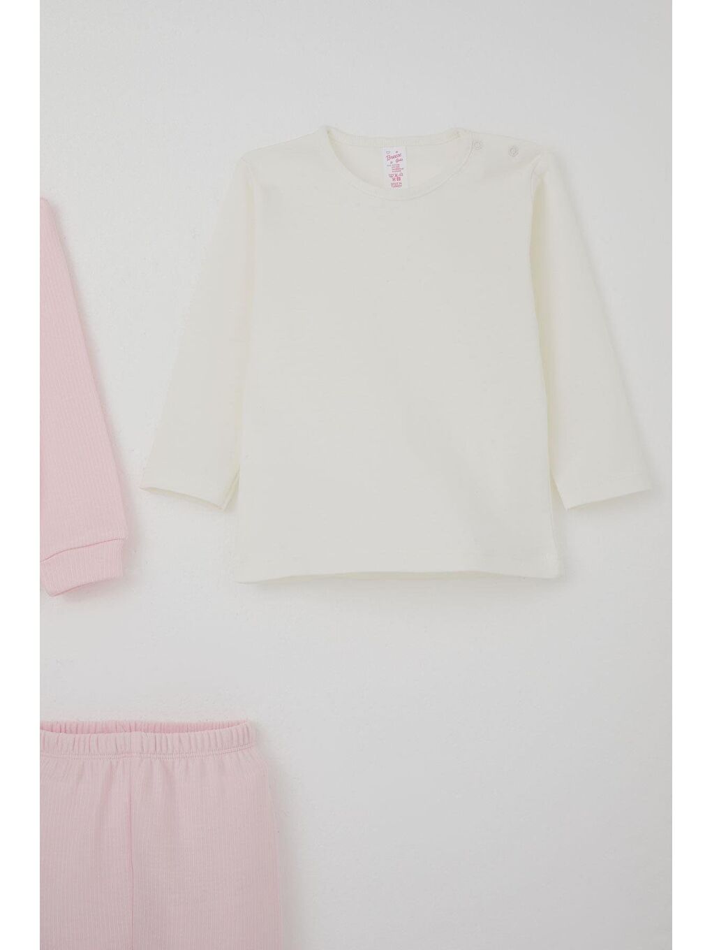 Kız Bebek Bodyli 3 Lü Takım Sevimli Minik Tavşancık Armalı Çıtçıtlı Pembe (4 Ay-1 Yaş)-3