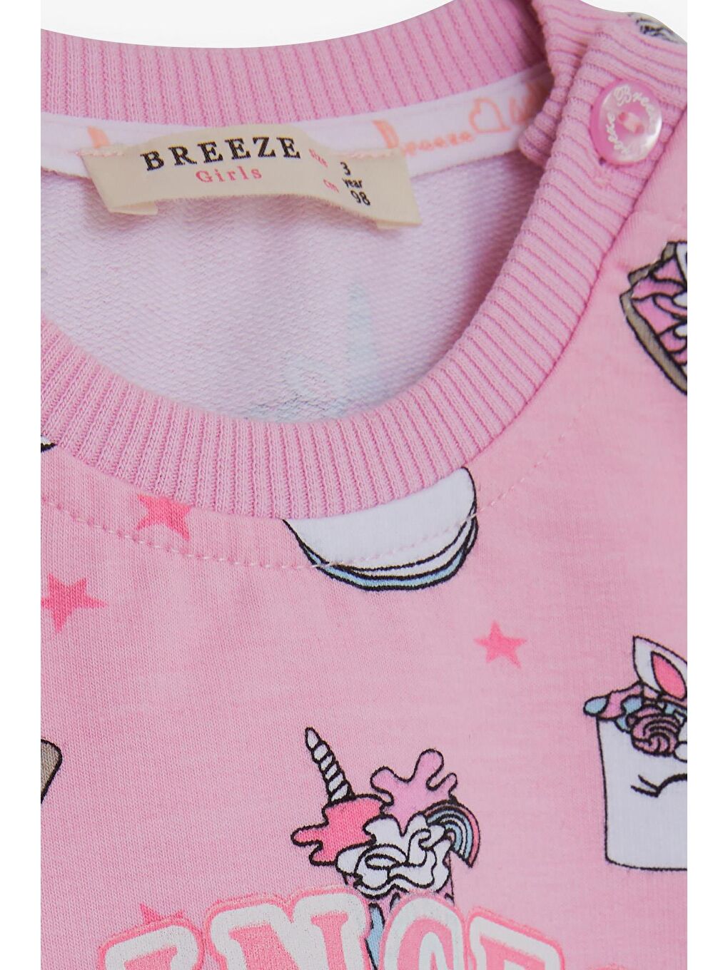 Breeze Pembe Kız Bebek Eşofman Takımı Prenses Dinozor Desenli Pembe (9 Ay-3 Yaş) - 7