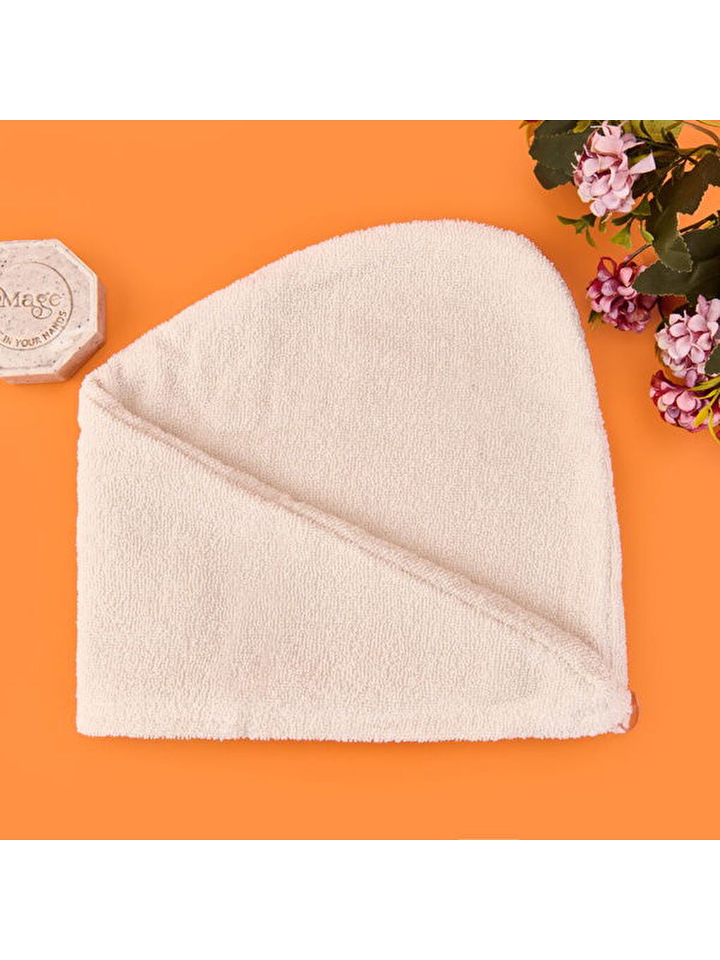 Soft Pamuk Saç Havlusu - Ekru - 55x25 cm