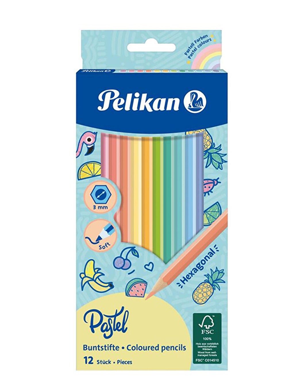 12 Li Pastel Renk Kuru Boya Kalemi Karton Kutu 1 Paket 12 Renk Kuruboya Tam Boy Renkli Kalem