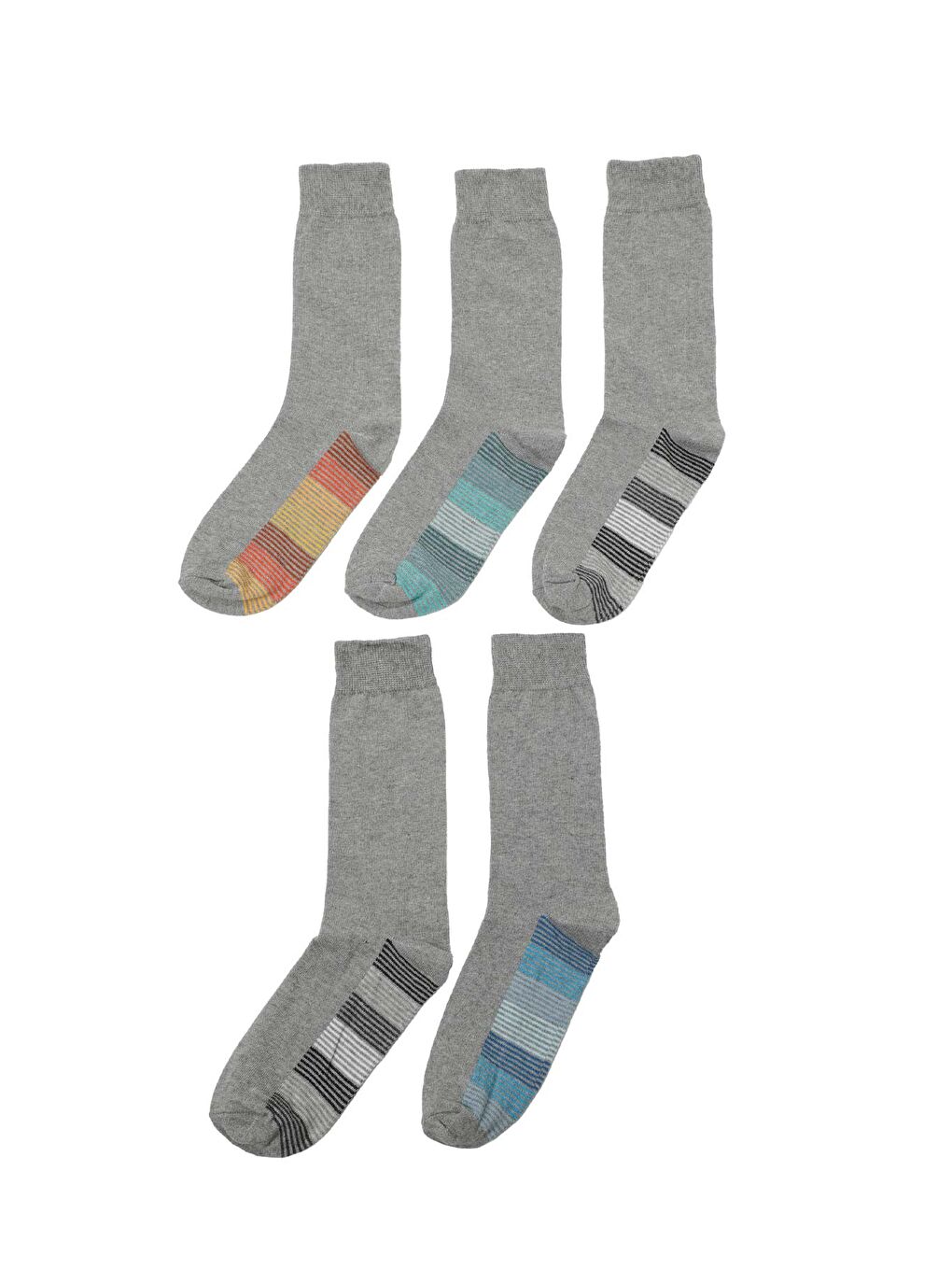 Gri TEN 5LI SKT-M 4PR GRI MULTI Erkek Soket Çorap