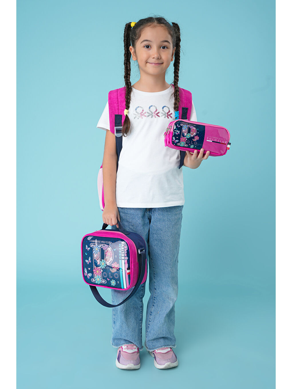 Düşler Bahçesi 3'lü Kız Çocuk İlkokul Çanta Seti-1