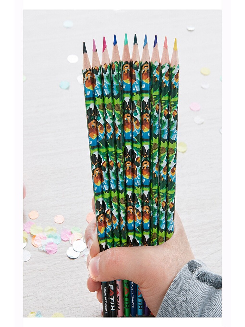 12 Li Kuru Boya Kalemi Plastik Kutu 1 Paket Fatih Mini Craft Figürlü 12 Renk Kuruboya Tam Boy Renkli-3