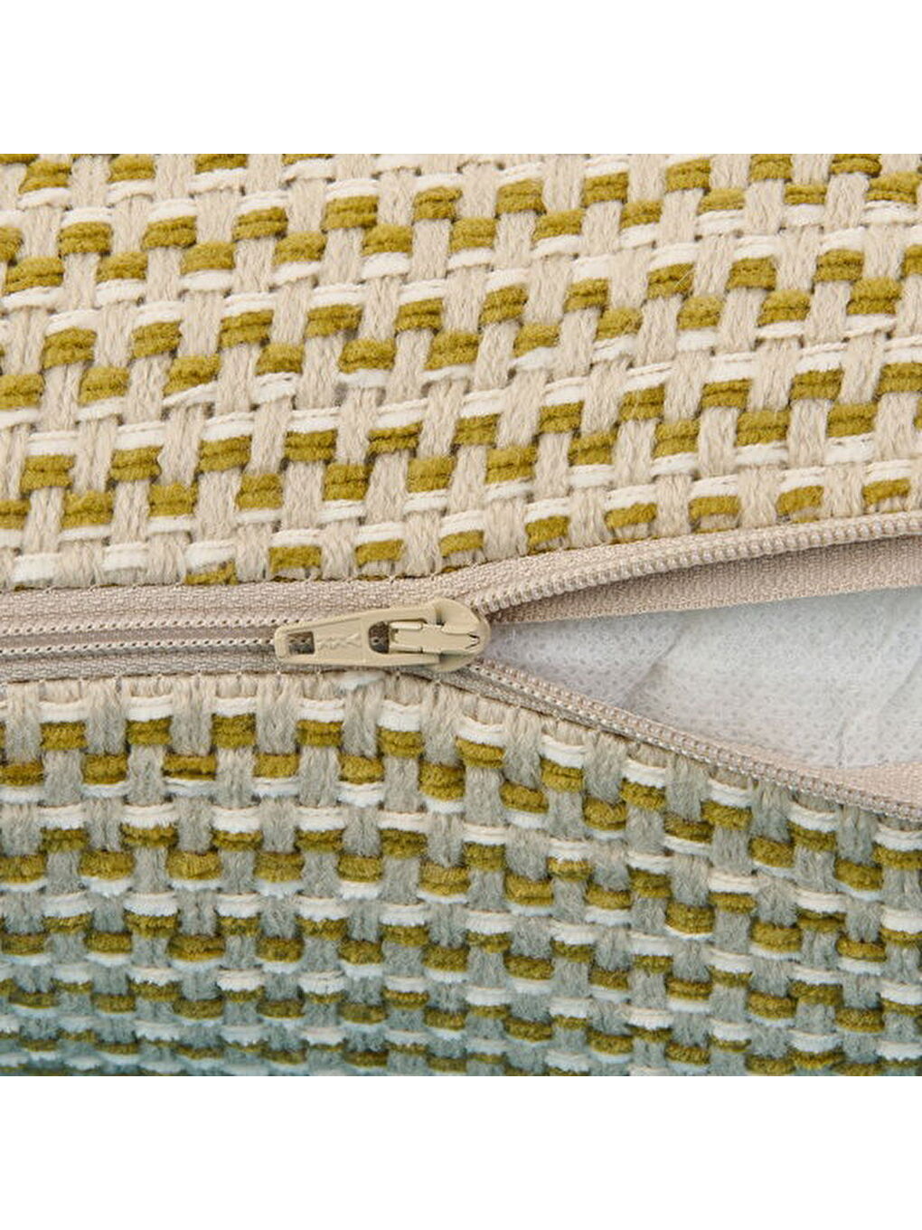 Soft Shiny Kırlent - Bej / Yeşil - 45x45 cm-1