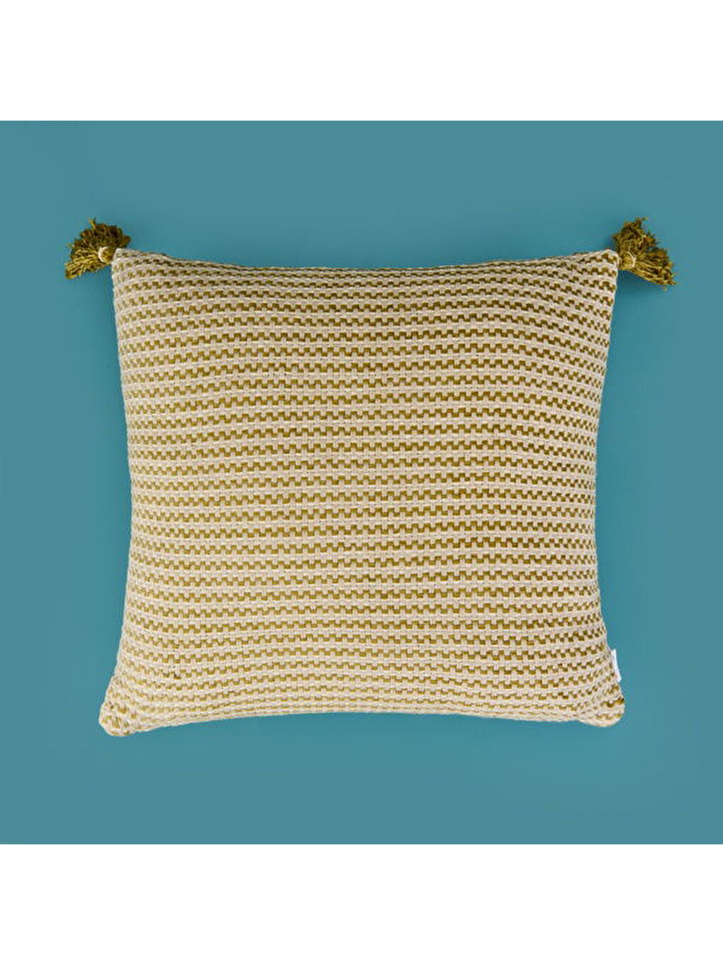 Soft Shiny Kırlent - Bej / Yeşil - 45x45 cm-2