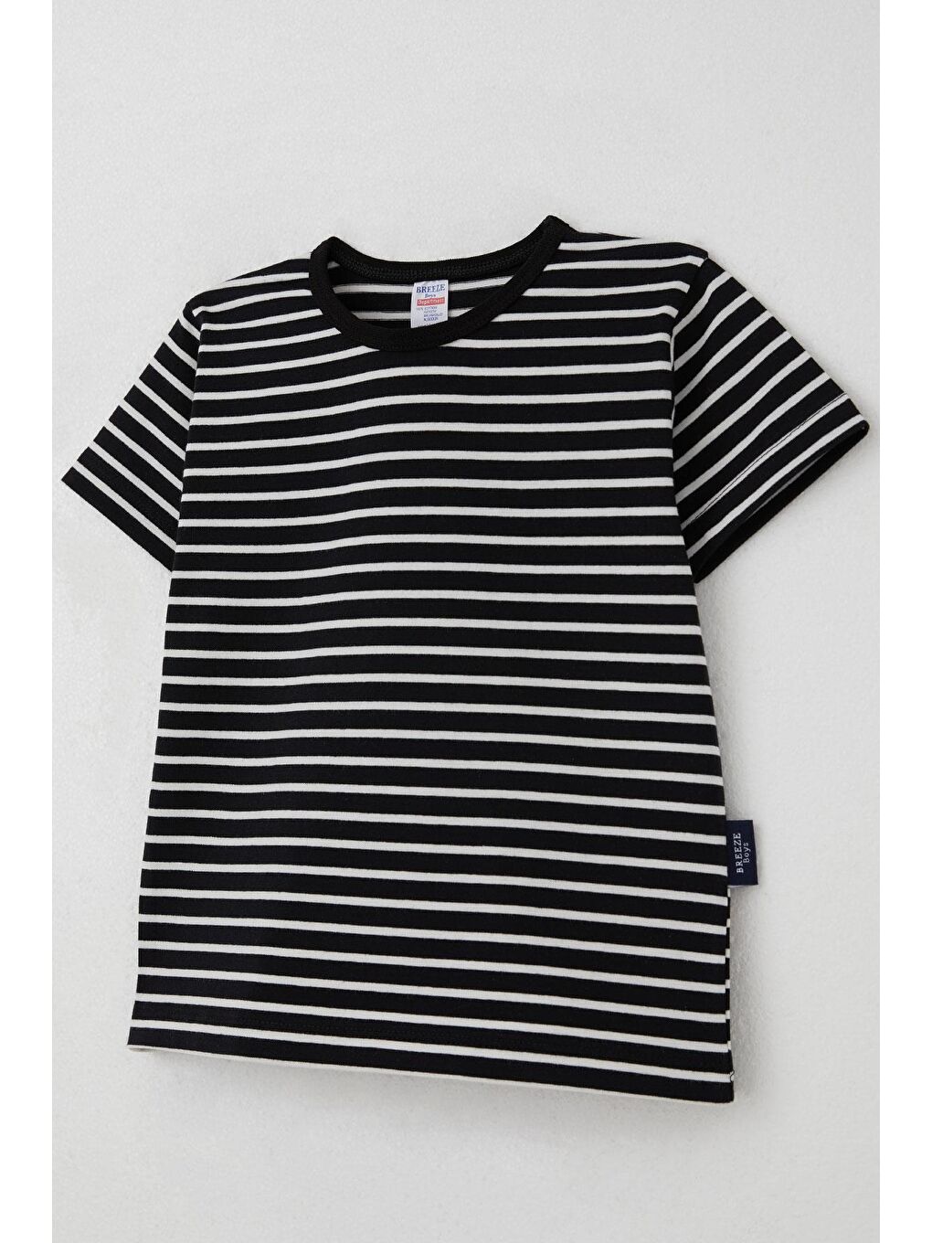 Erkek Çocuk Tişört Çizgili Siyah (3-7 Yaş)-5