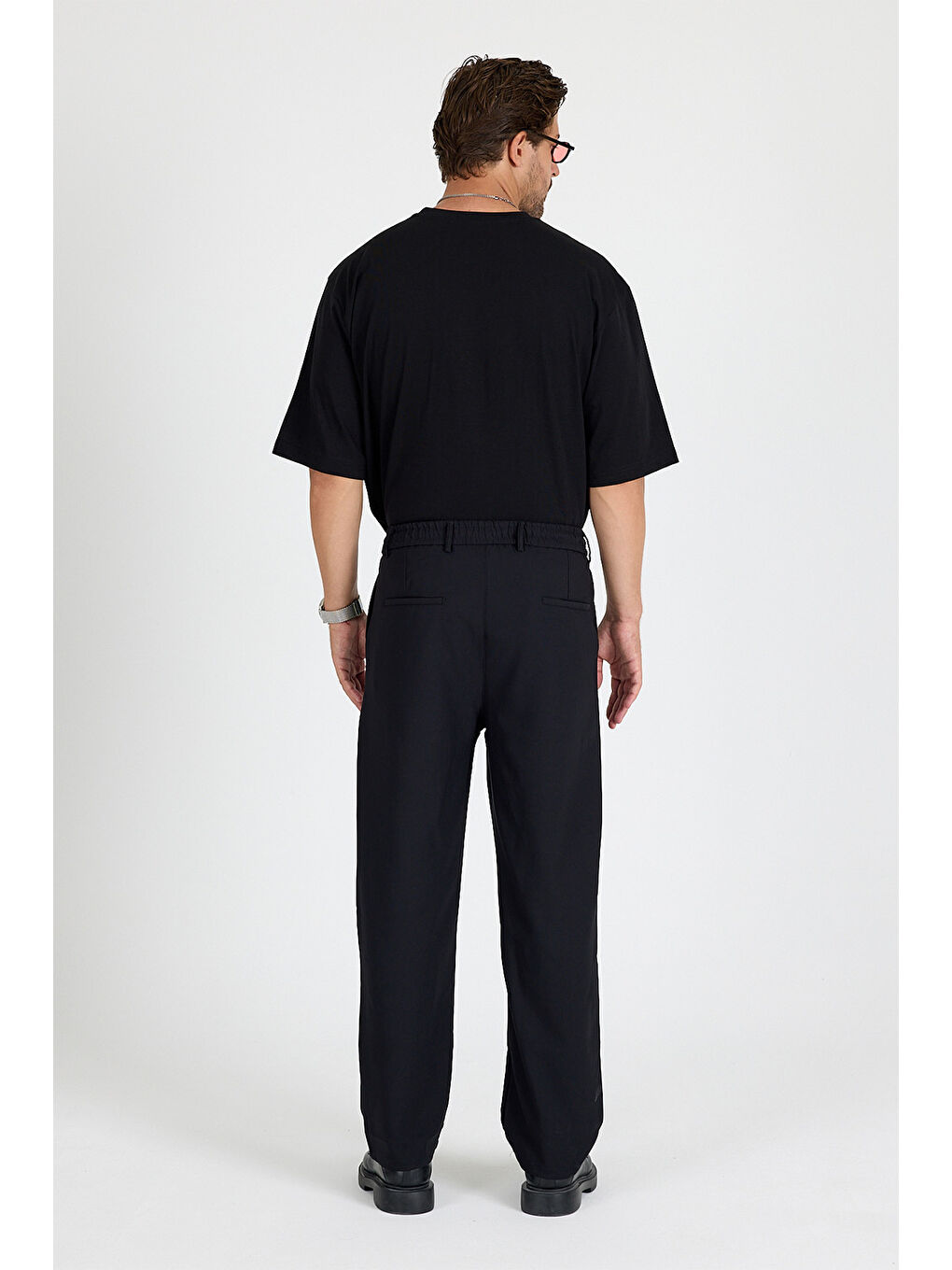 Erkek Siyah Baggy Pantolon-1