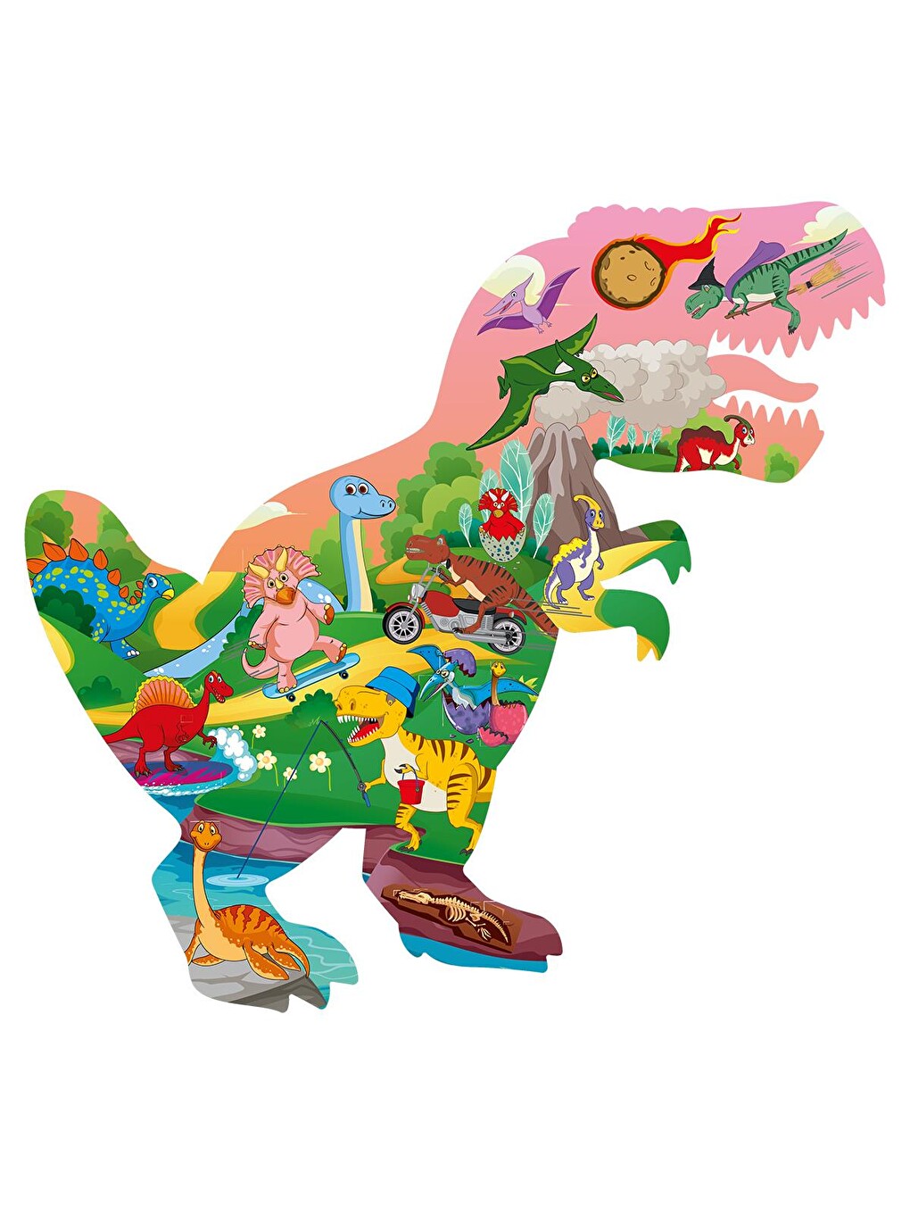 Ahşap Puzzle Dinozor - Standart