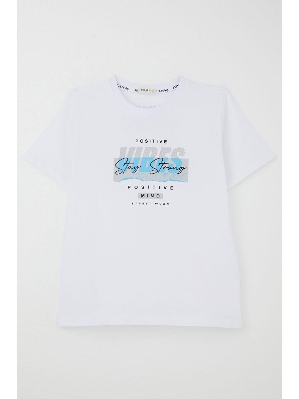 Erkek Çocuk Tişört Motivasyon Temalı & Sırt Kısmı Yazı Baskı Detaylı Beyaz (9-16 Yaş)-1