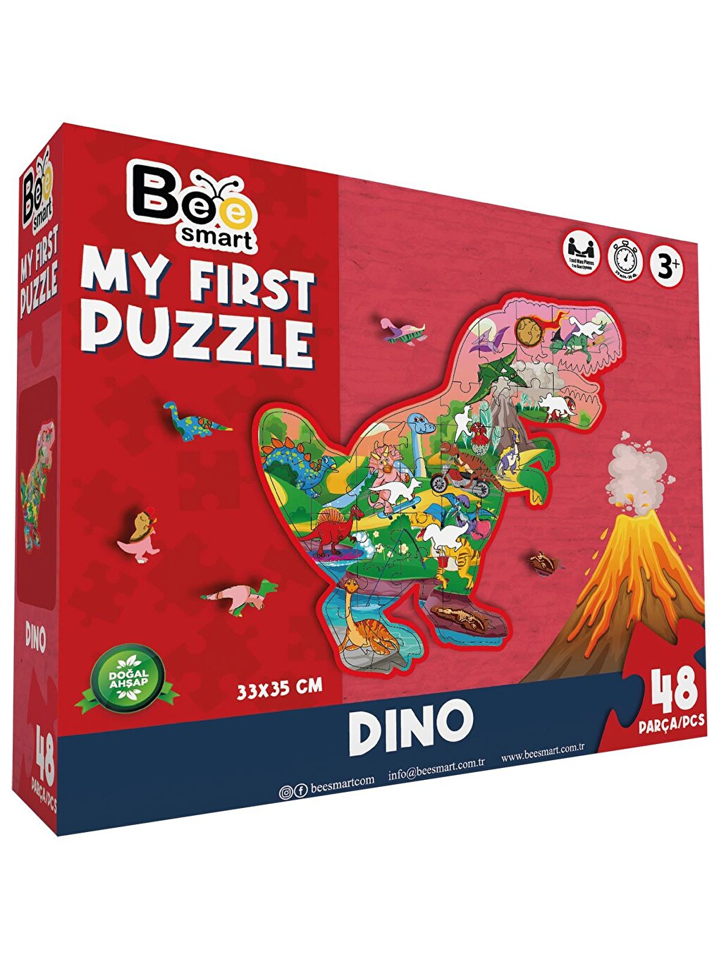 Ahşap Puzzle Dinozor - Standart-1