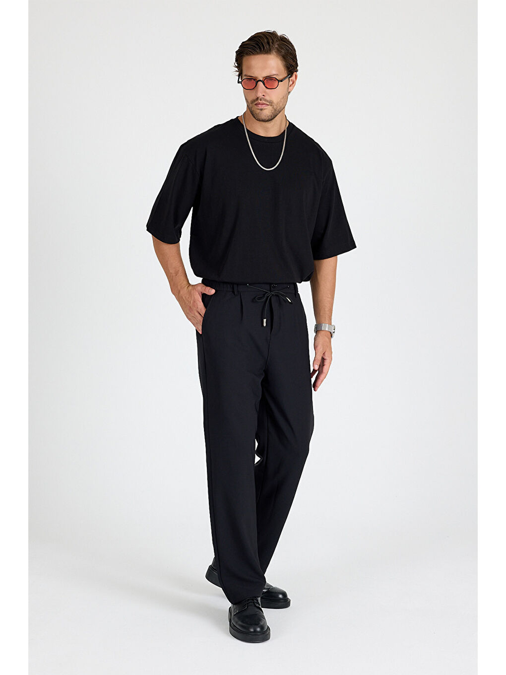 Erkek Siyah Baggy Pantolon-4