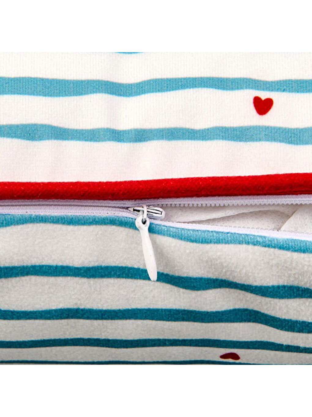 Soft Herz Kırlent - Beyaz / Mavi - 30x50 cm-1