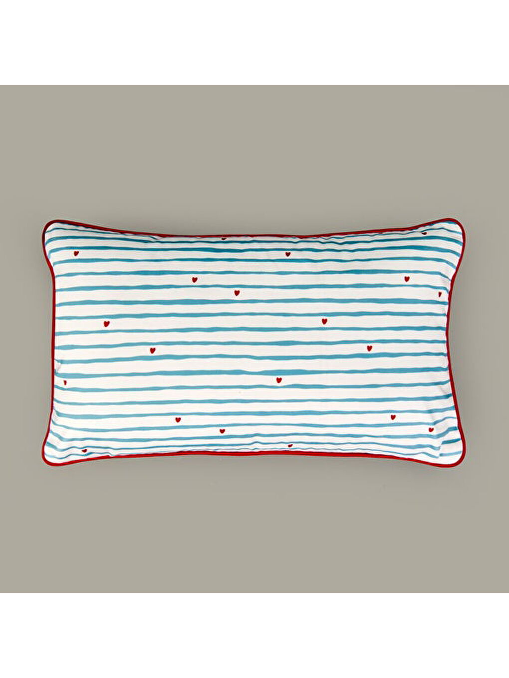 Soft Herz Kırlent - Beyaz / Mavi - 30x50 cm-2