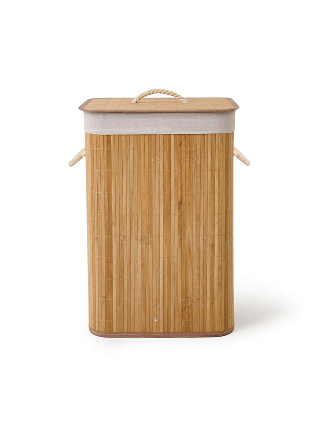 Bambu Örme Çamaşır Sepeti - Bej - 60 lt