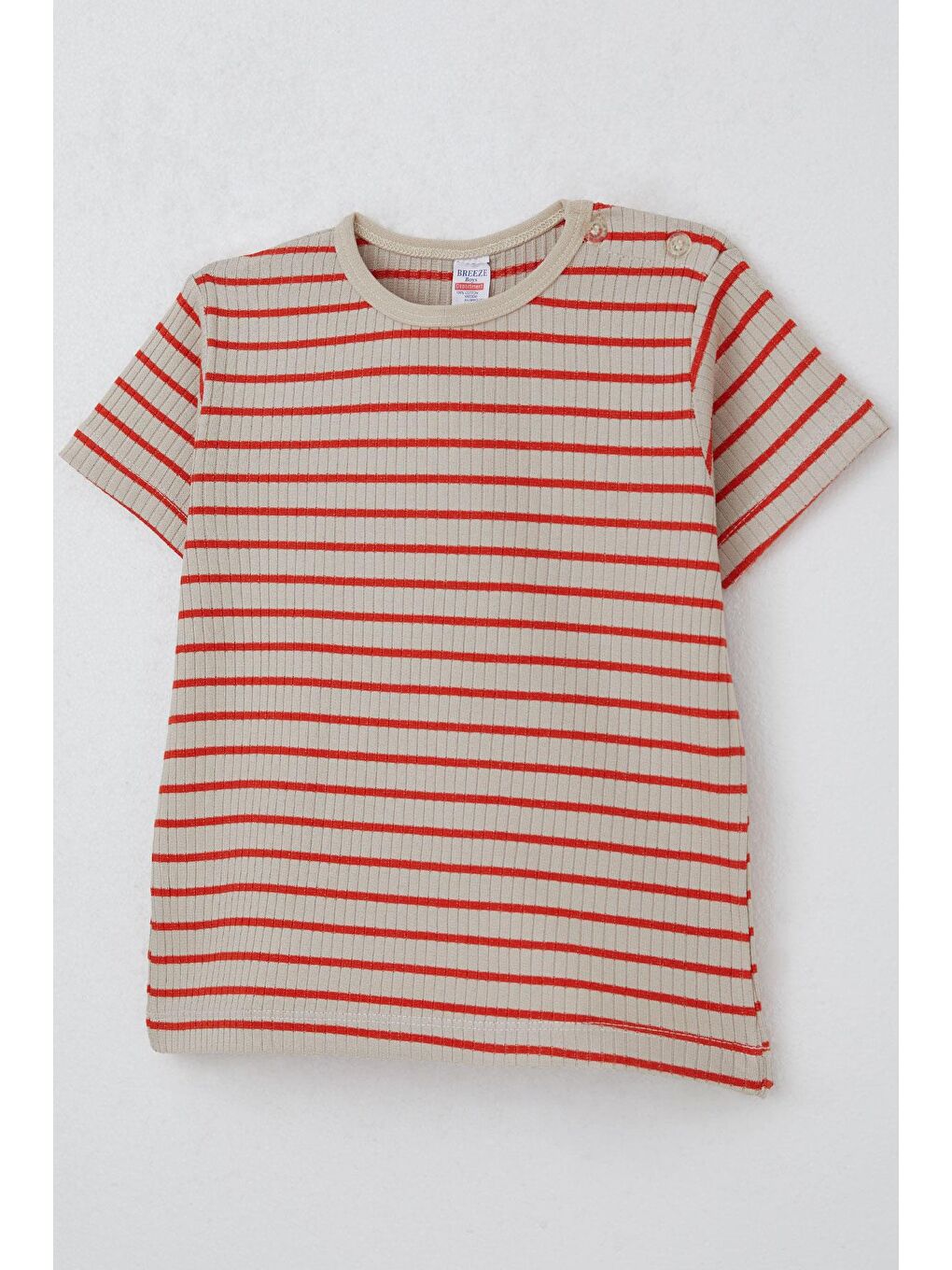Erkek Çocuk Tişört Patlı Çizgili Bej (1-4 Yaş)-2