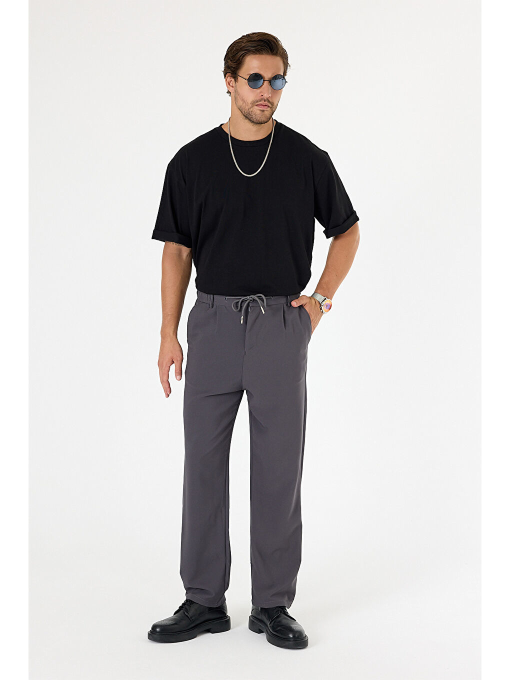 Erkek Antrasit Baggy Pantolon