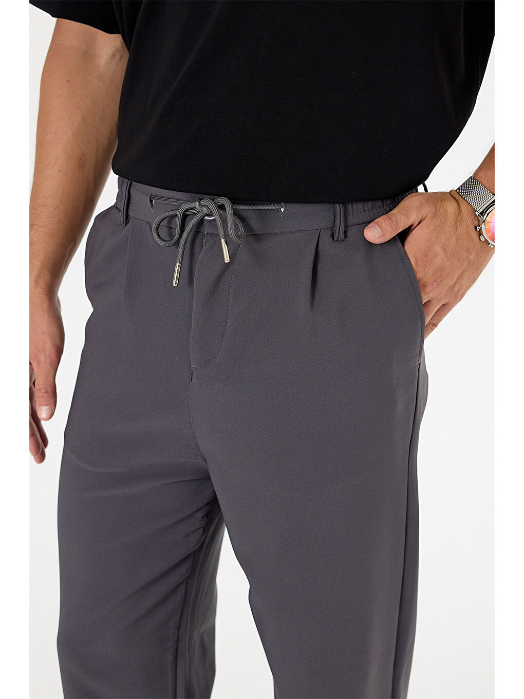 Erkek Antrasit Baggy Pantolon-3