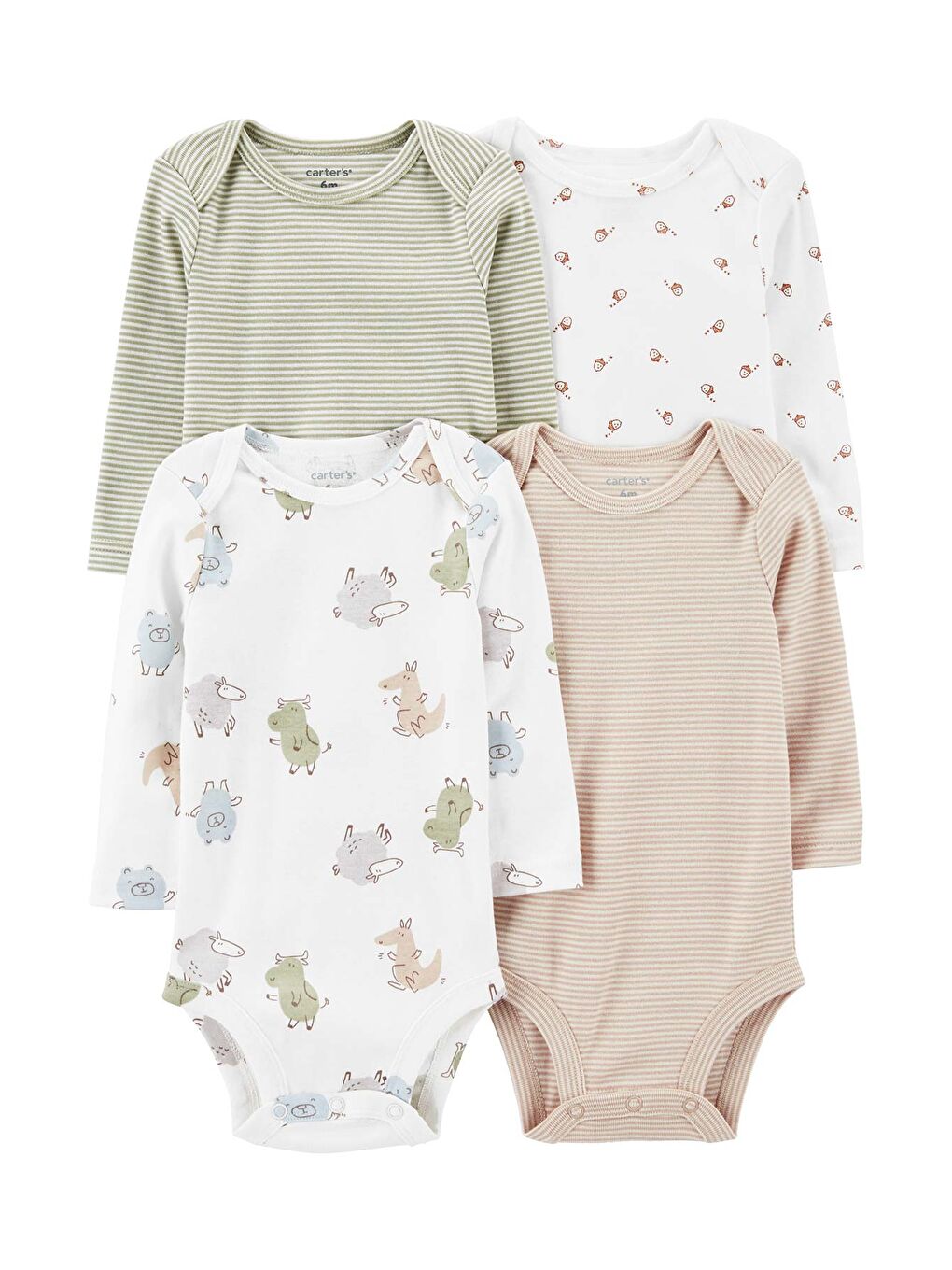 Karışık Bebek Uzun Kollu 4'lü Body Set