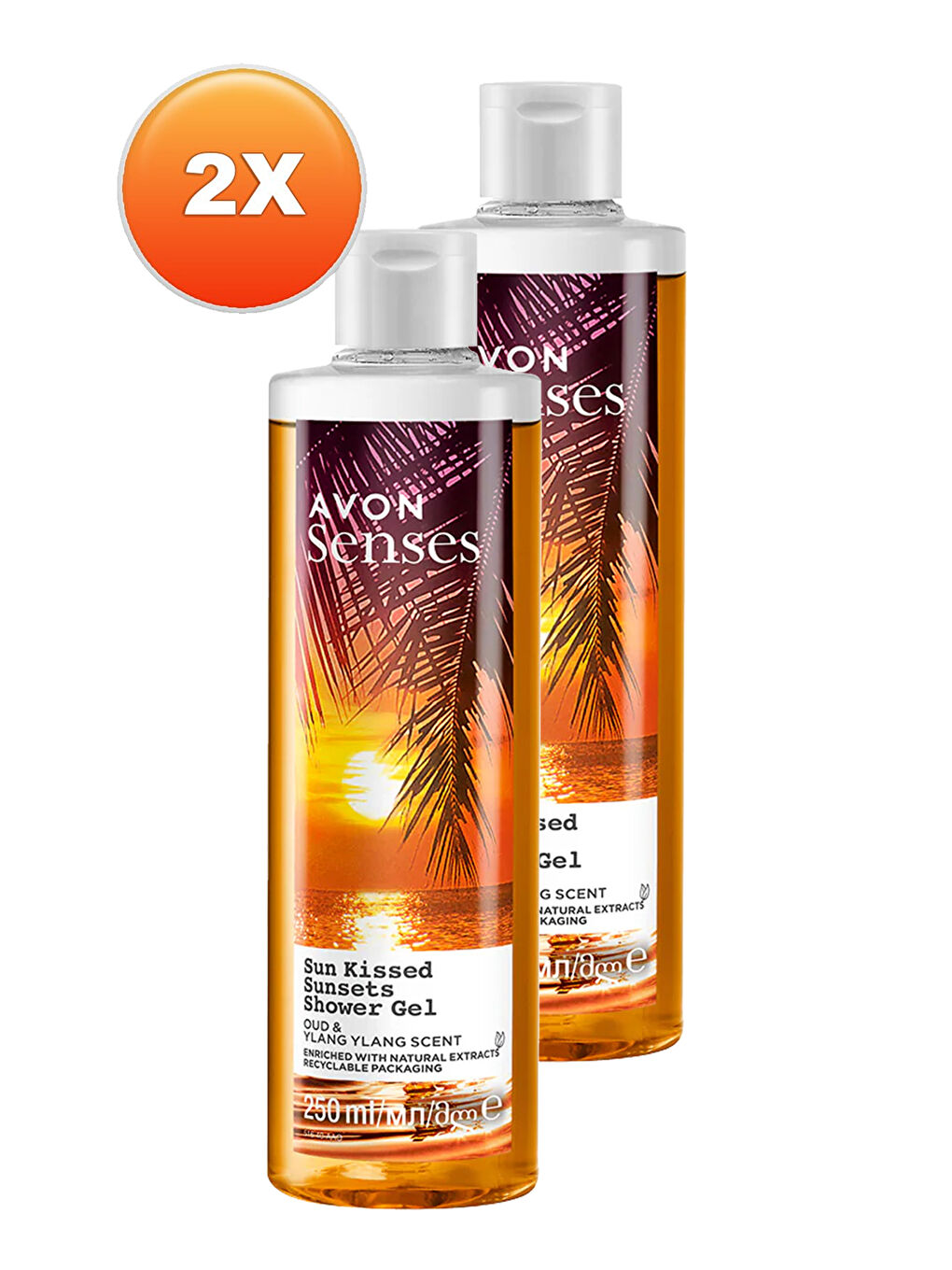 AVON Renksiz Senses Sun Kissed Sunsets Duş Jeli 250 Ml. İkili Set - 1