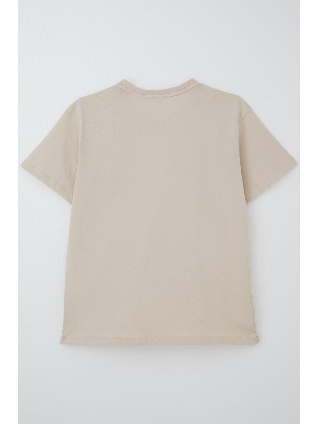 Erkek Çocuk Tişört Kabartma Yazı Baskılı Bej (9-14 Yaş)-1