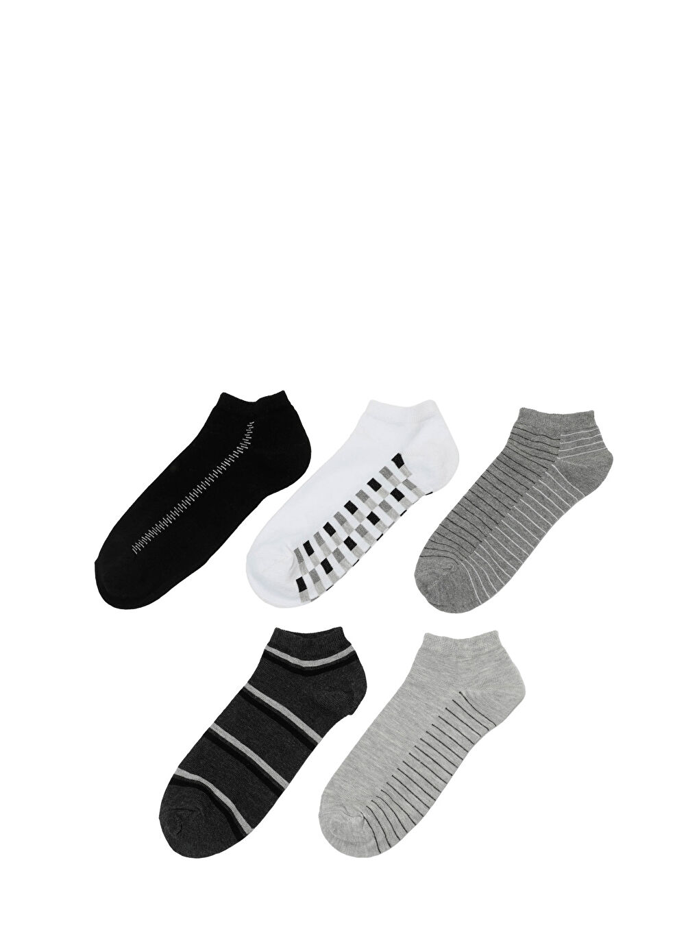 Gri PIECE 5 LI PTK-M 4PR GRI MULTI Erkek 5'li Patik Çorap