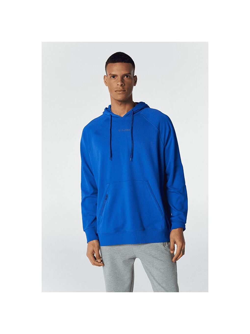 Hummel Mavi Johns Oversize Erkek Mavi Kapüşonlu Sweatshirt