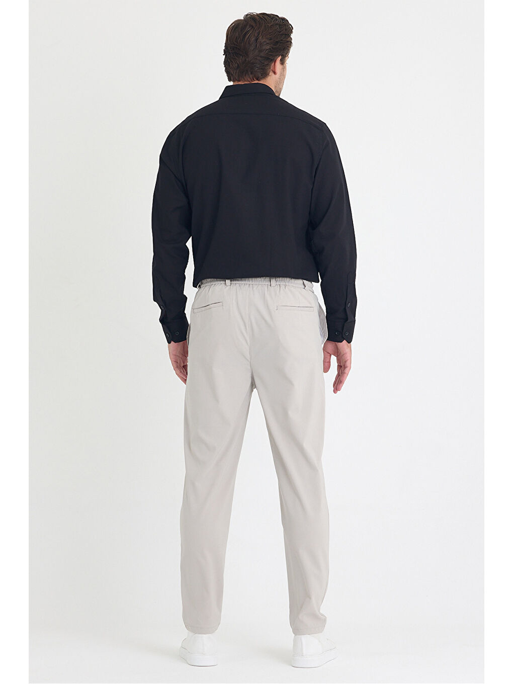 Erkek Gri Jogger Kumaş Pantolon-2