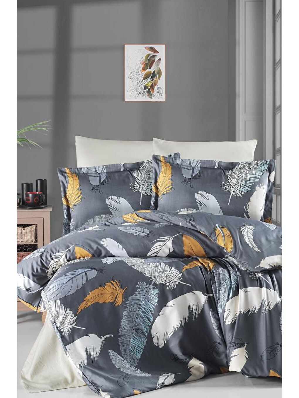 Karışık Dumanis Pamuk Saten Çift Kişilik Nevresim Takımı