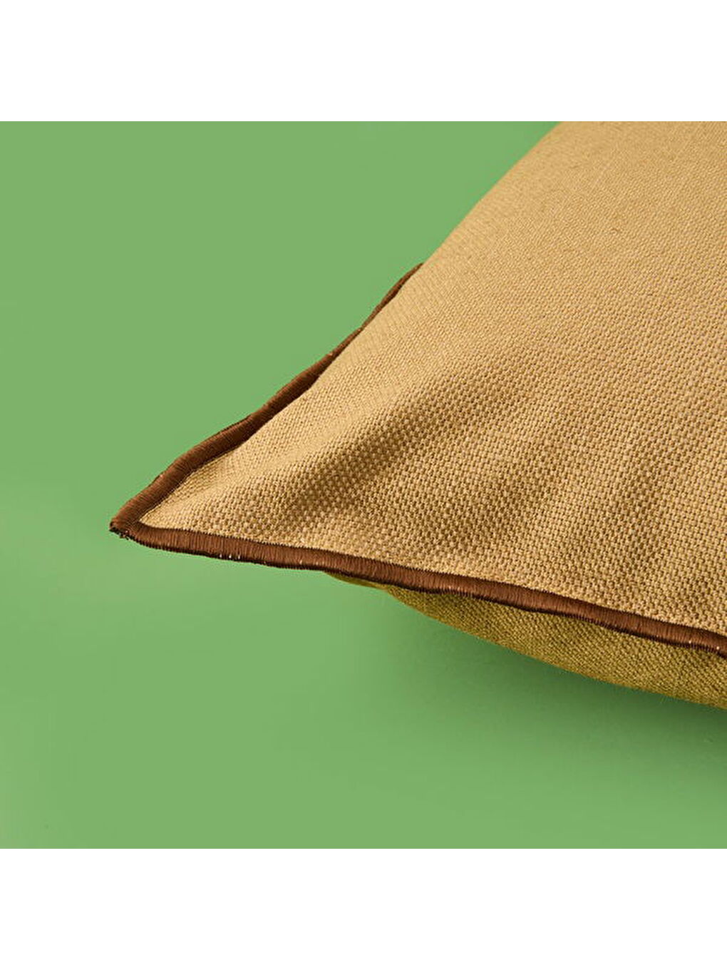 Kahverengi Soft Oras Kırlent - Hardal - 35x55 cm-1