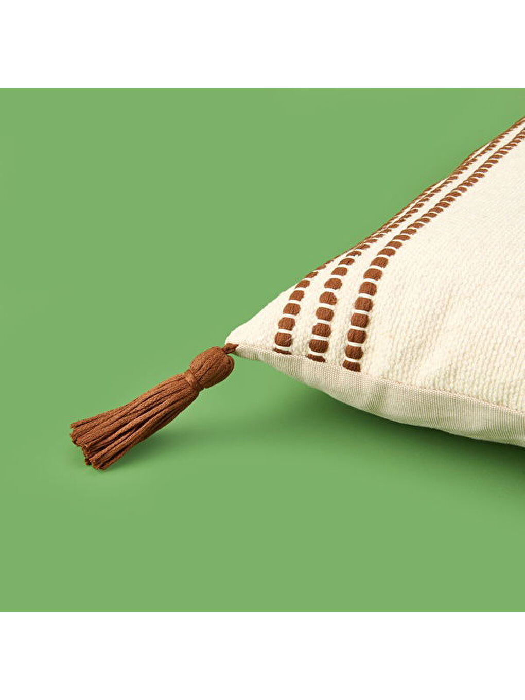 Soft Sanvi Kırlent - Ekru / Kahverengi - 30x50 cm-1