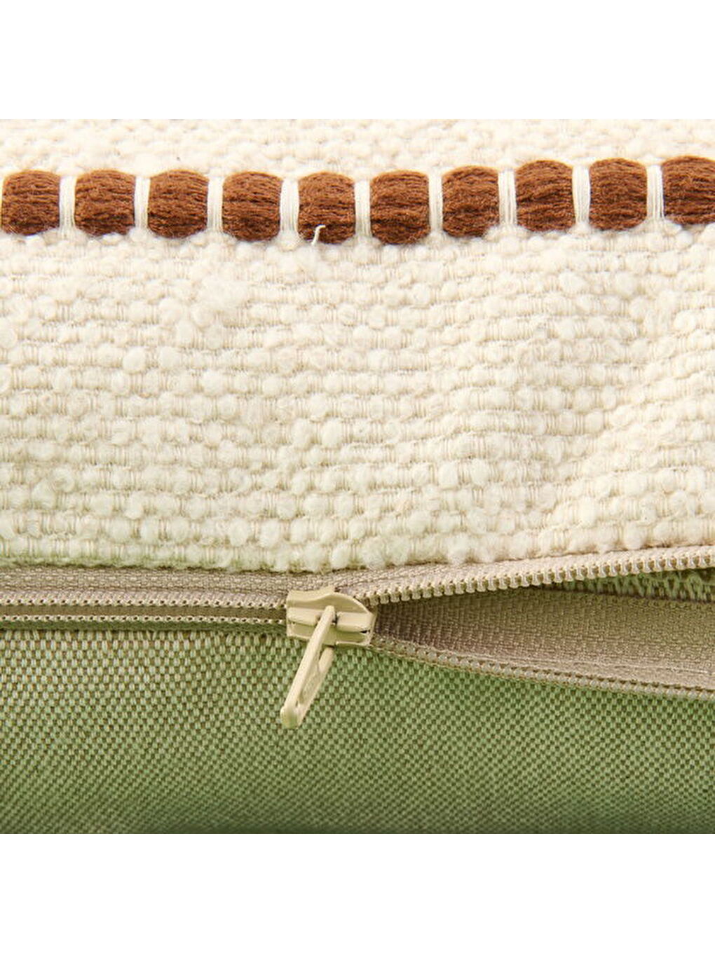 Soft Sanvi Kırlent - Ekru / Kahverengi - 30x50 cm-2