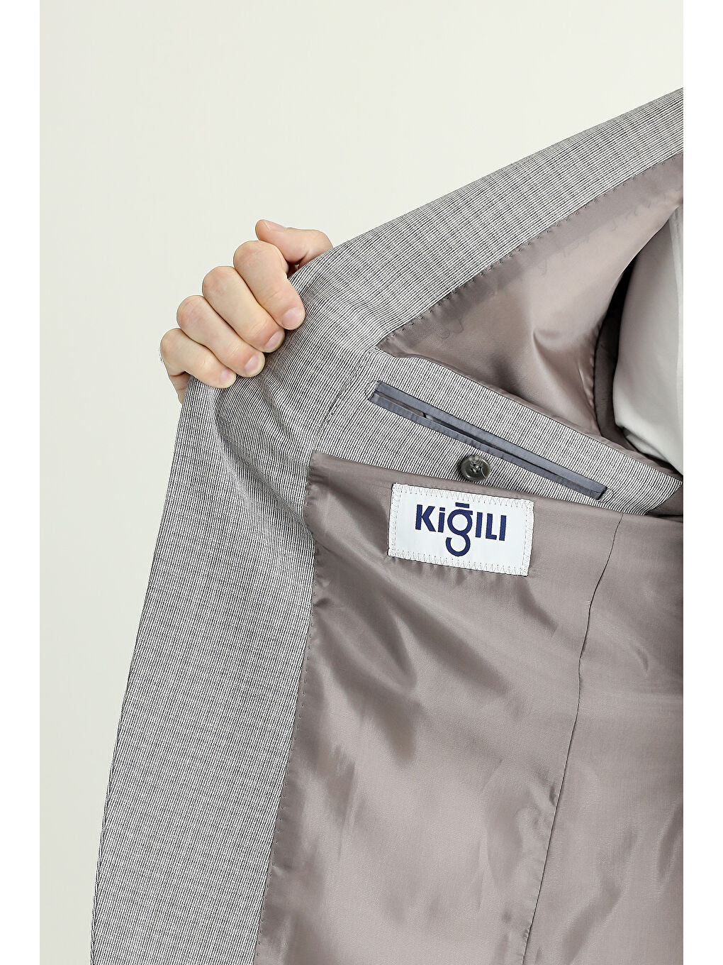 Gri Regular Fit Desenli Spor Ceket-4