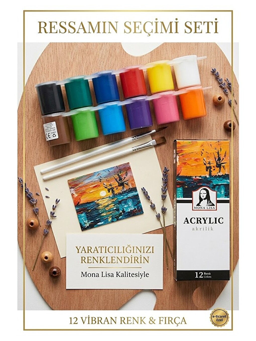 Neon Ve Pastel Akrilik Boya 12 Renk 1 Paket Monalisa 22 Ml 12 Li Akrilik Boya Resim Dersi Tuval Ahşa-2