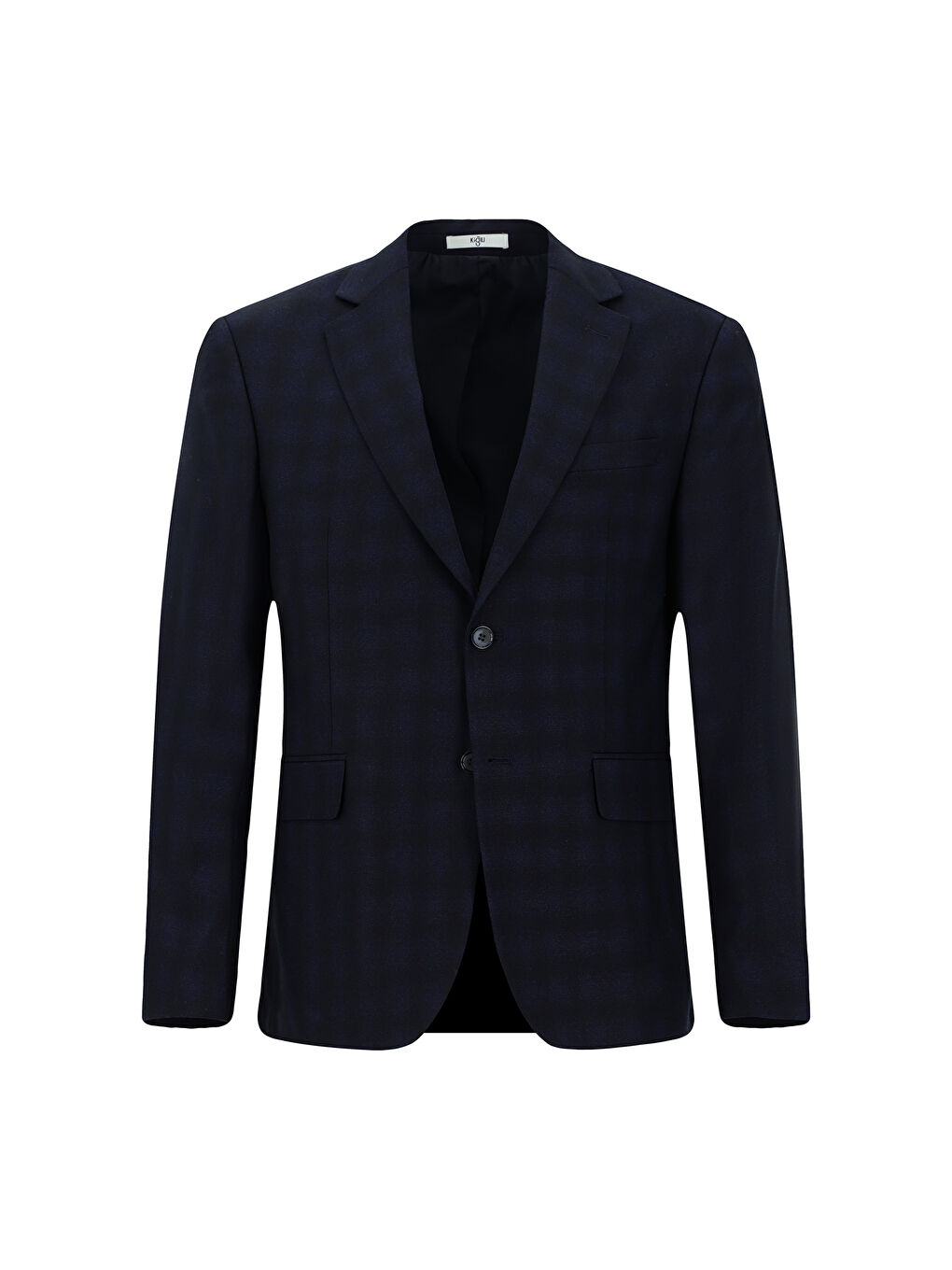 Lacivert Relaxed Fit Rahat Kesim Klasik Ekose Ceket