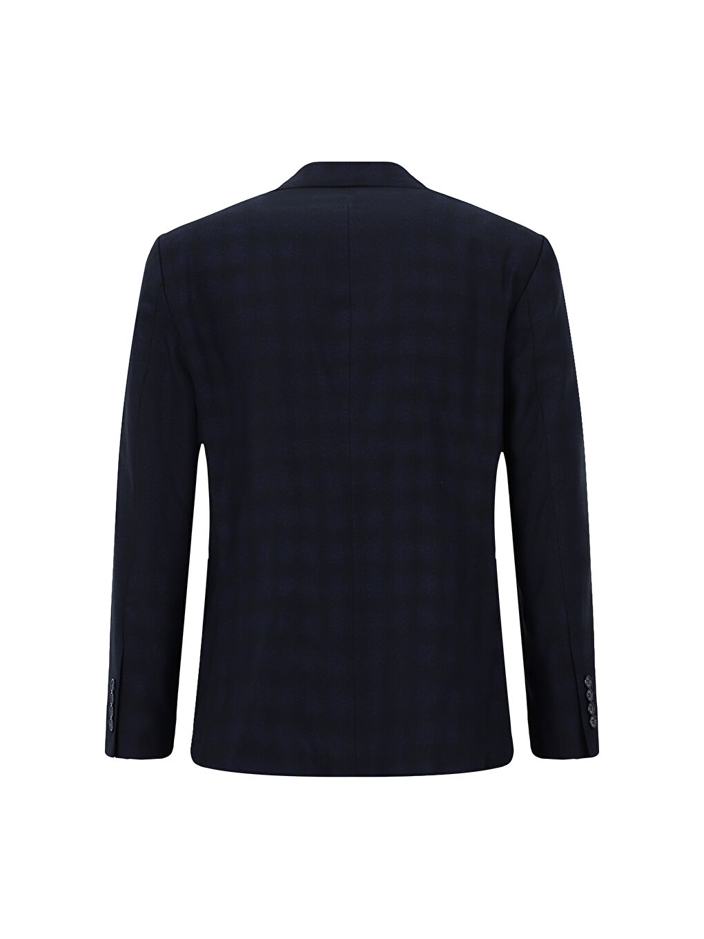 Lacivert Relaxed Fit Rahat Kesim Klasik Ekose Ceket-1