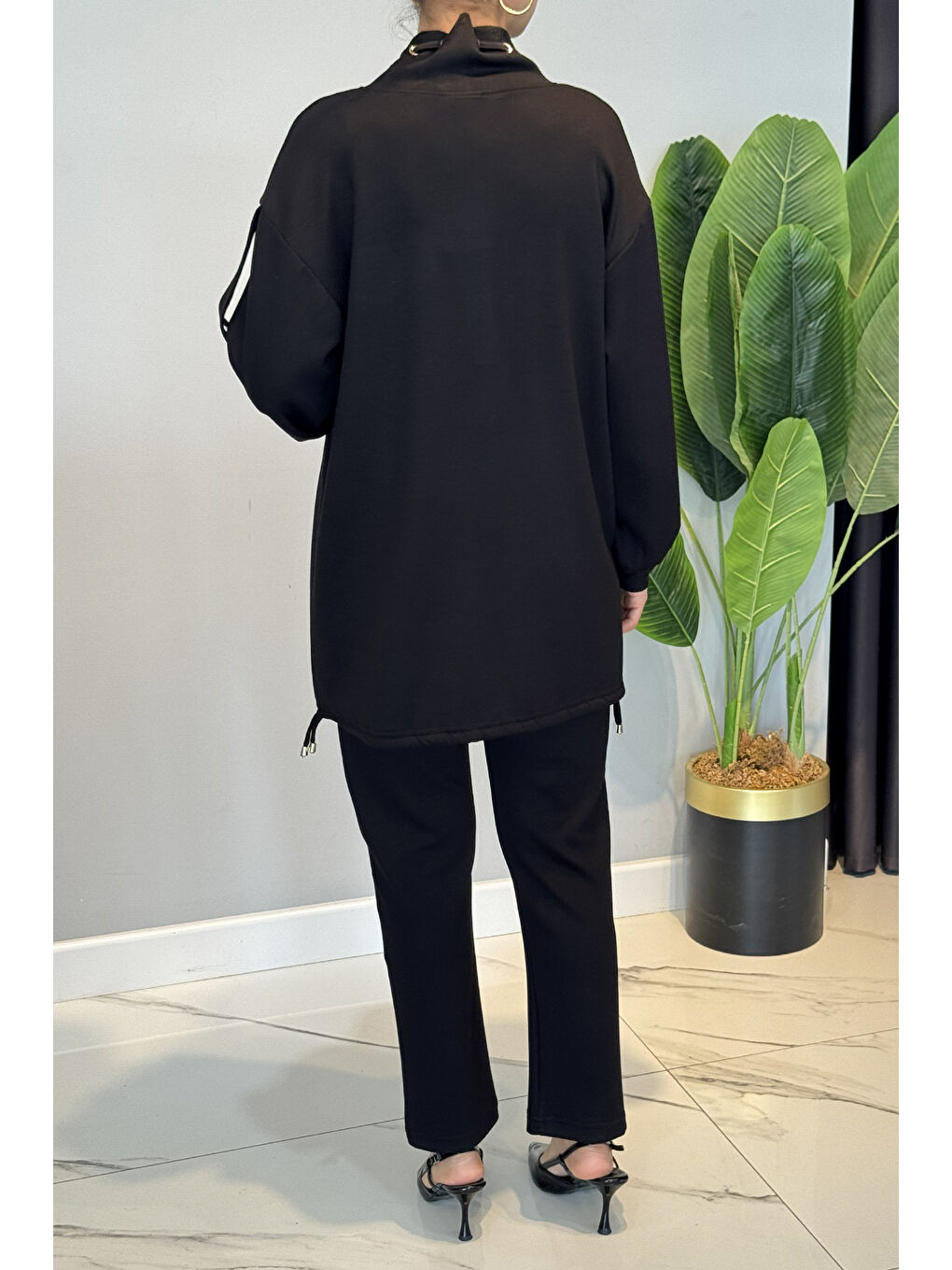 Basic 2li Pantolonlu Takım 25150 Siyah-2