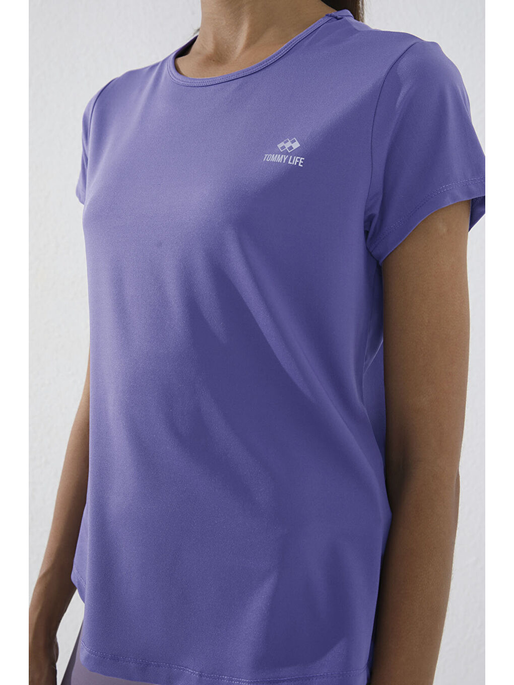 Mor Eflatun Basic Kısa Kol Standart Kalıp O Yaka Kadın T-Shirt - 97144-3