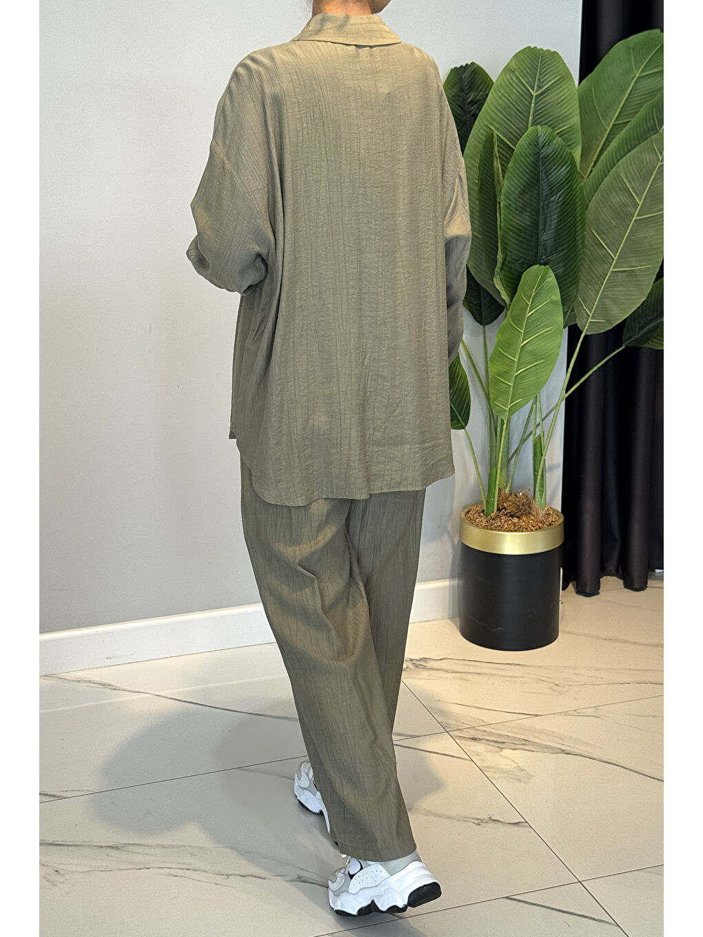 Nakış ve İşleme Detaylı Takım 34839 Haki-2