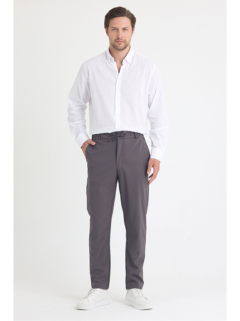 Erkek Antrasit Jogger Kumaş Pantolon-1