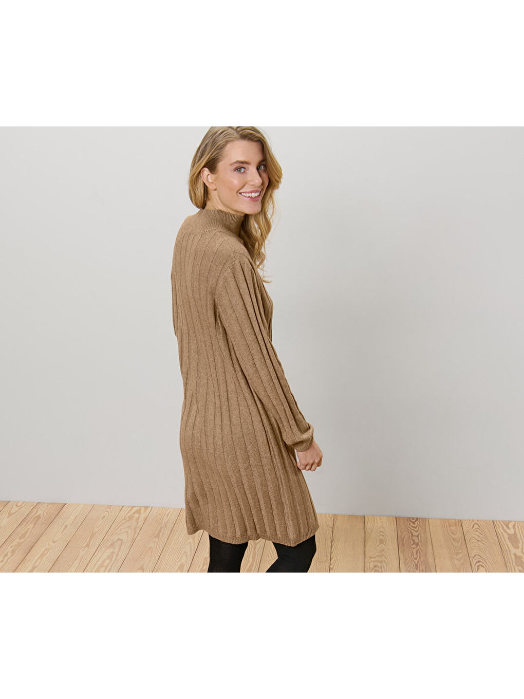 Kahverengi Kadın Elbise, Örgü, Kırçıllı Devetüyü-1