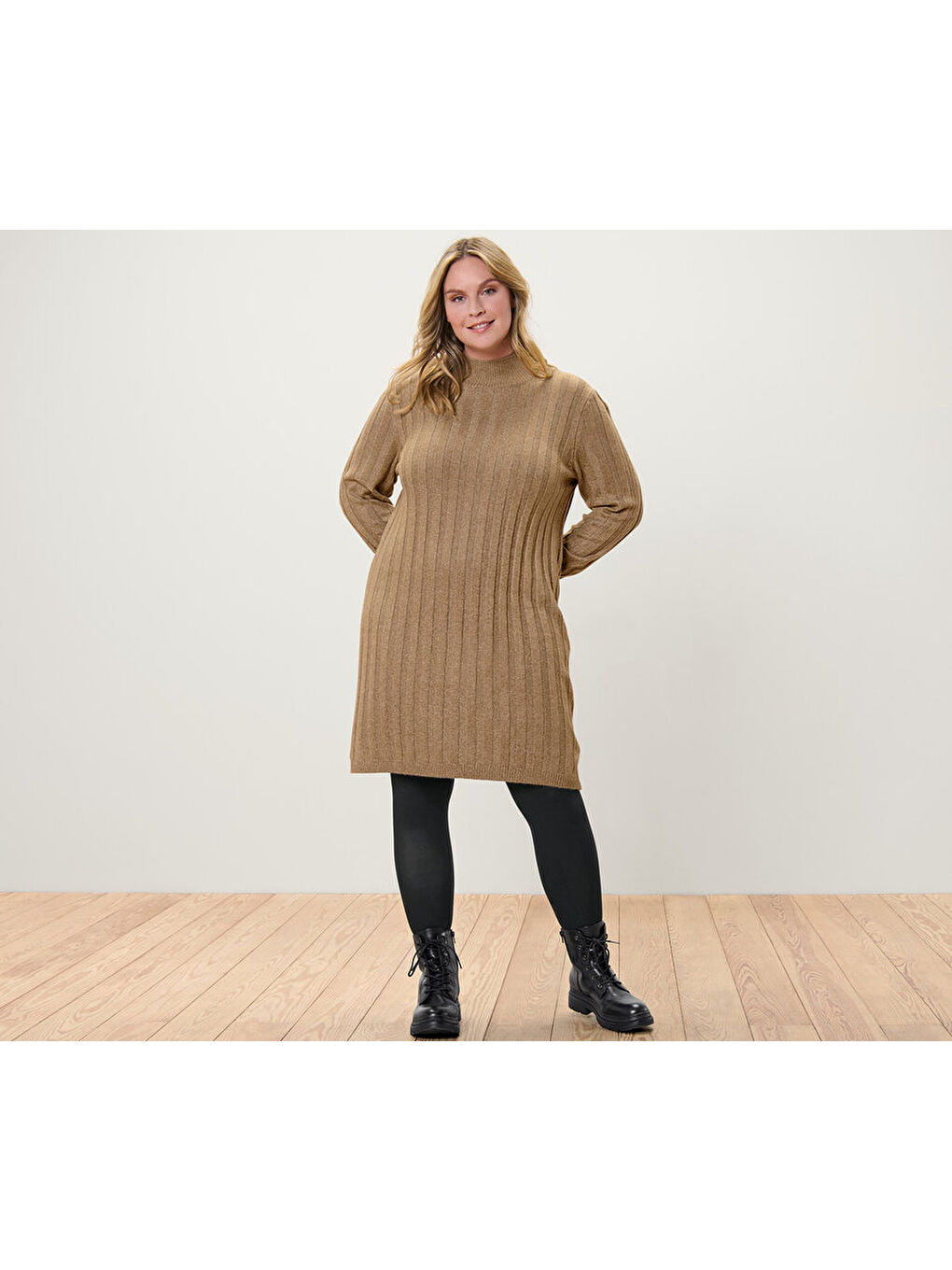 Kahverengi Kadın Elbise, Örgü, Kırçıllı Devetüyü-2