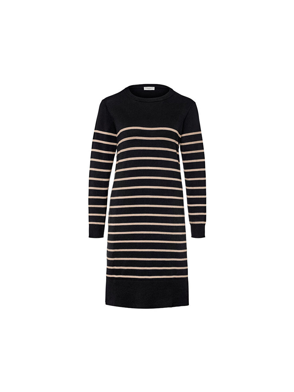 Kadın İnce Örgü Elbise, Siyah Çizgili-3
