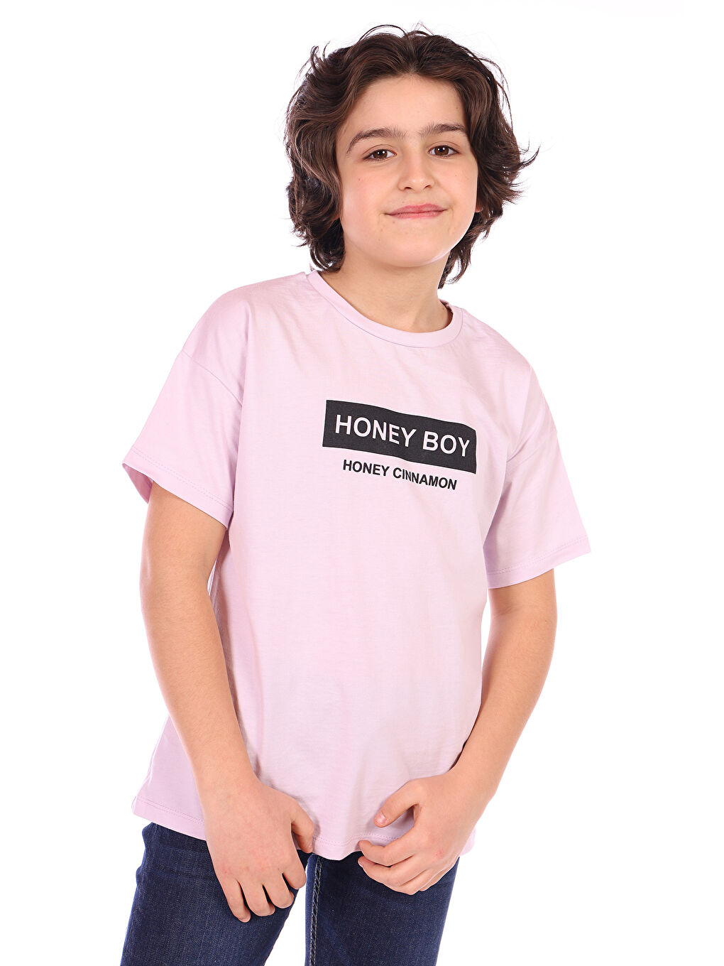 Lila Erkek Çocuk Honey Boy Baskılı Tişört