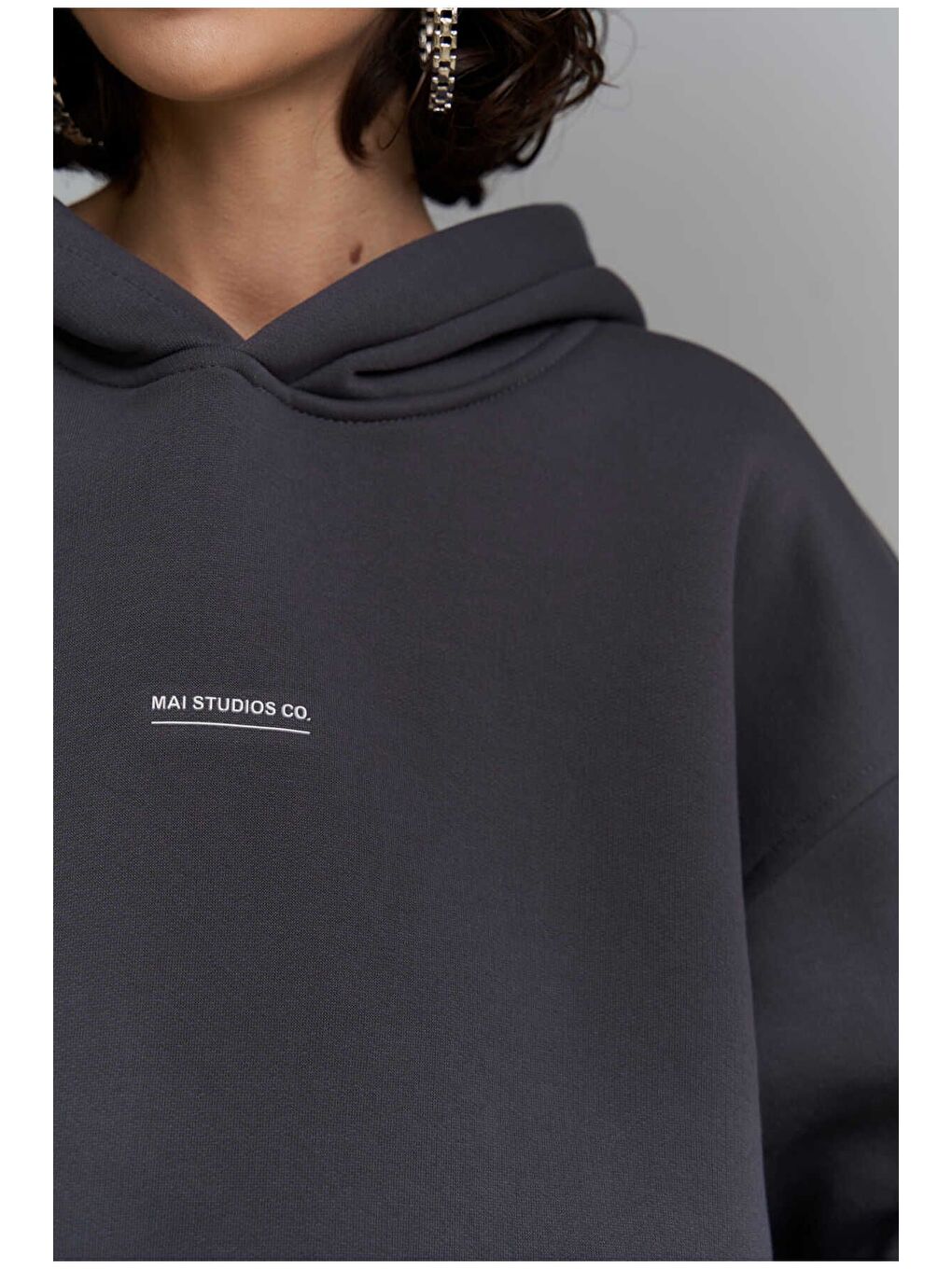 Minimal Baskı Antrasit Eşofman Takım-4