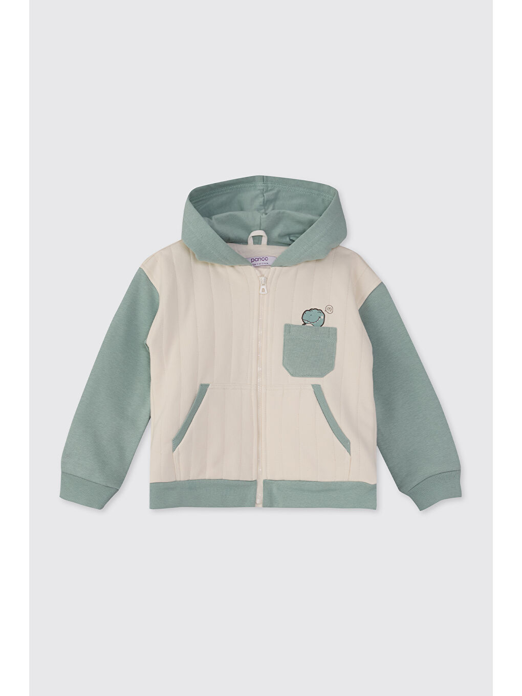 Erkek Bebek Dinozor Baskılı Yeşil Sweatshirt