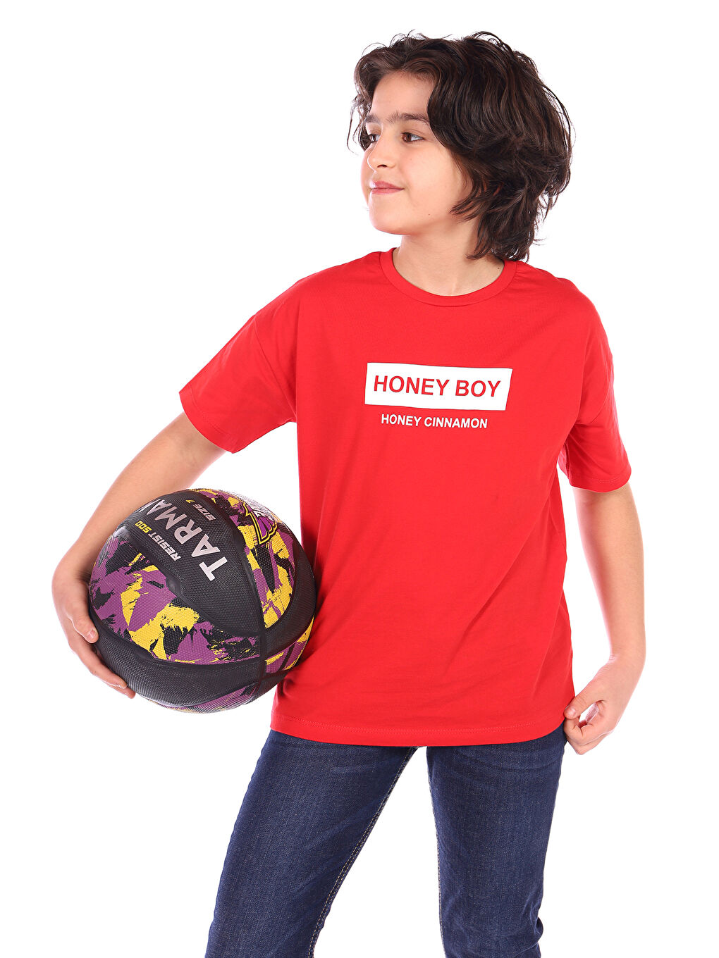 Kırmızı Erkek Çocuk Honey Boy Baskılı Tişört