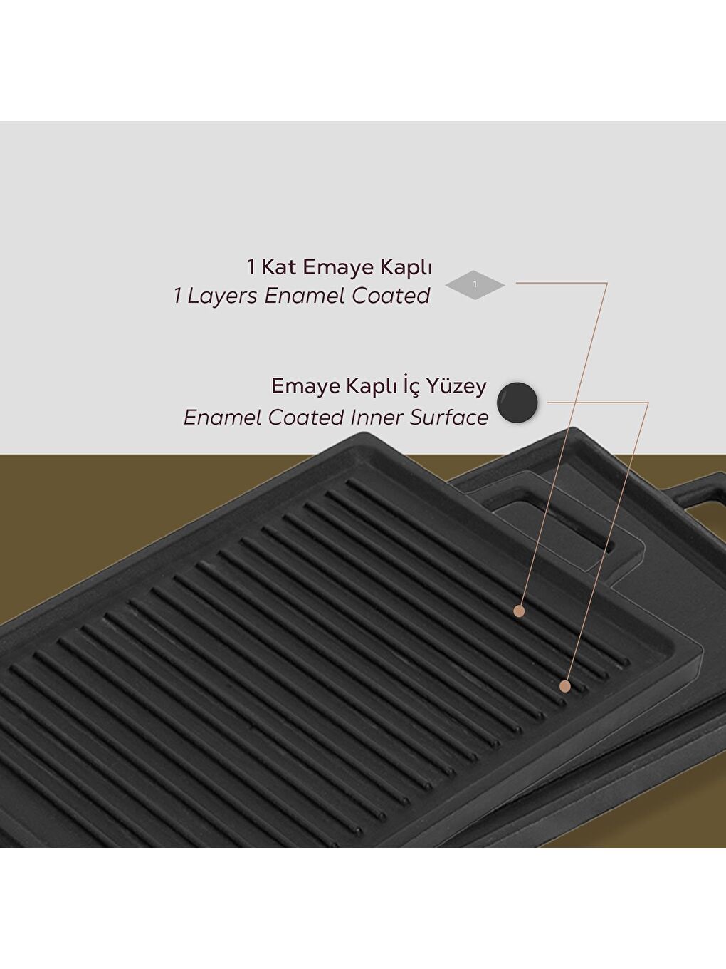 LAVA Siyah Dikdörtgen Çift Yön Izgara ve Düz Yüzey Hot Plate Ölçü 22x15cm. - 5