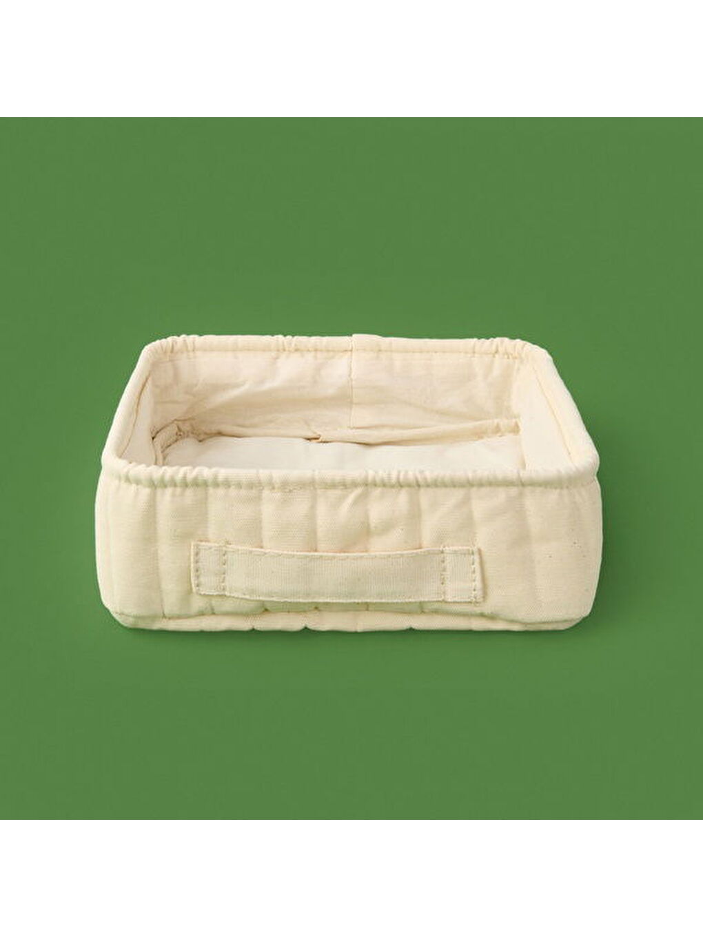 Ekru Kare Düzenleyici Sepet - Krem - 26x26x8 cm