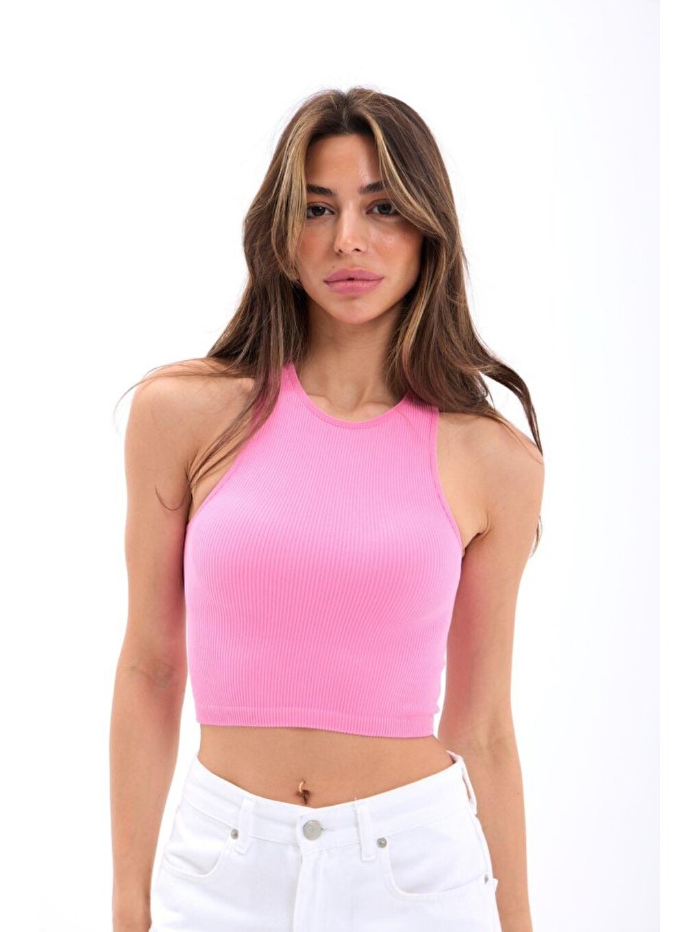 Pembe 2501 SPORCU YARIM T-SHİRT-PEMBE-3