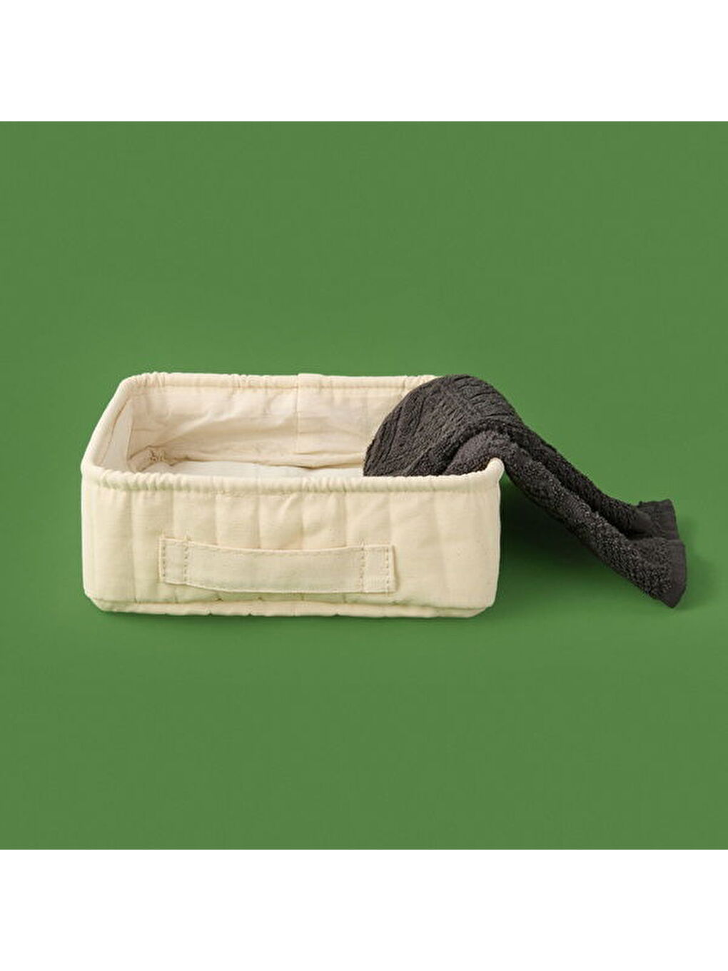 Ekru Kare Düzenleyici Sepet - Krem - 26x26x8 cm-1